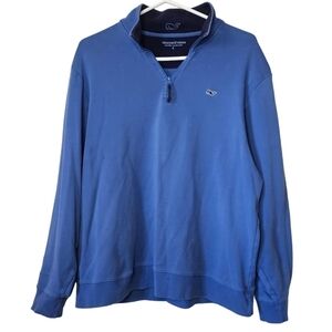 Vineyard Vines Pull Over Quarter Zip Blue Size Large